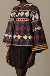 INTO THE EAST 25 Autumn/Winter Geometric Beaded Outer Jacket ITE-E1DGSS004BR23JK-HZ Reddish Brown